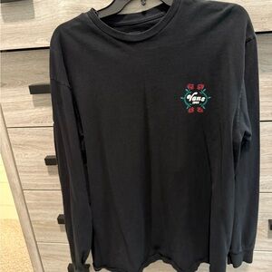 Vans Black Classic Fit Long Sleeve with Floral Detail